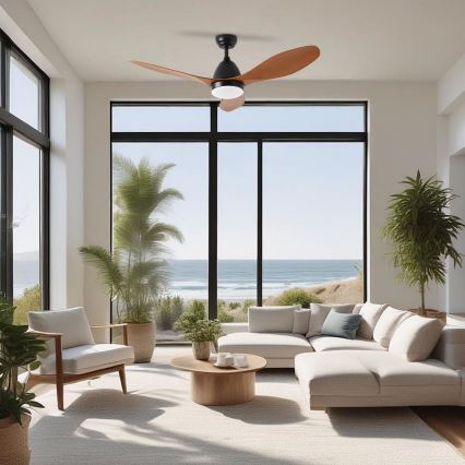 ZEVENTI - LED Stmievateľný stropný ventilátor MURO LED/18W/230V 3000-6000K Wi-Fi Tuya čierna + diaľkové ovládanie