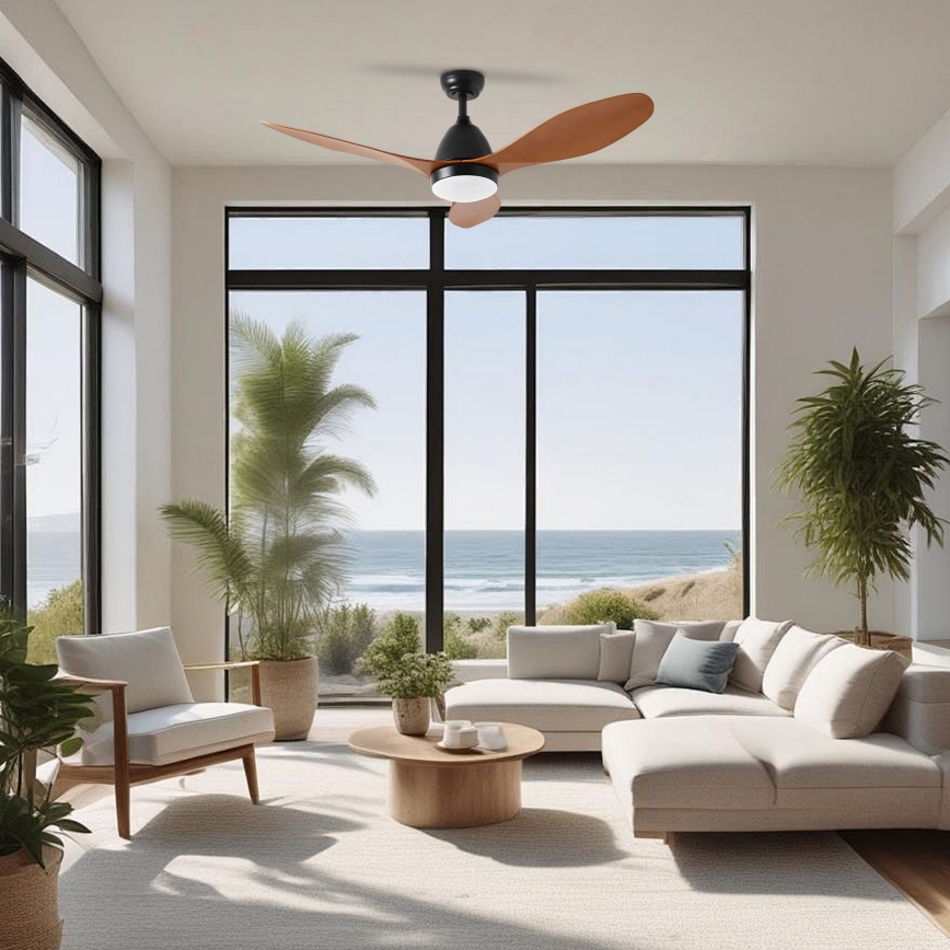 ZEVENTI - LED Stmievateľný stropný ventilátor MURO LED/18W/230V 3000-6000K Wi-Fi Tuya čierna + diaľkové ovládanie