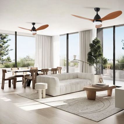 ZEVENTI - LED Stmievateľný stropný ventilátor MURO LED/18W/230V 3000-6000K Wi-Fi Tuya čierna + diaľkové ovládanie