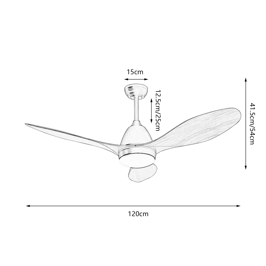 ZEVENTI - LED Stmievateľný stropný ventilátor MURO LED/18W/230V 3000-6000K Wi-Fi Tuya čierna + diaľkové ovládanie