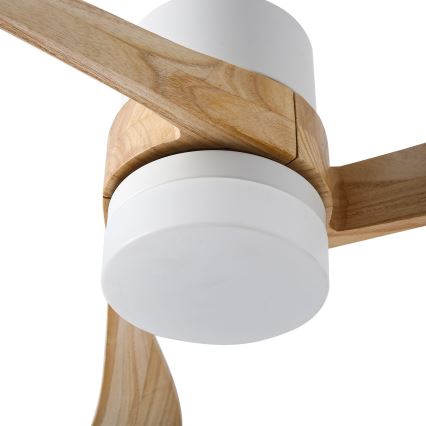 ZEVENTI - LED stropný ventilátor NATURITO LED/18W/230V 3000/4000/6000K Wi-Fi Tuya biela/dub + diaľkové ovládanie