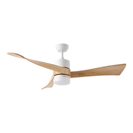 ZEVENTI - LED Stropný ventilátor NATURITO LED/18W/230V 3000-6000K Wi-Fi Tuya biela/dub + diaľkové ovládanie