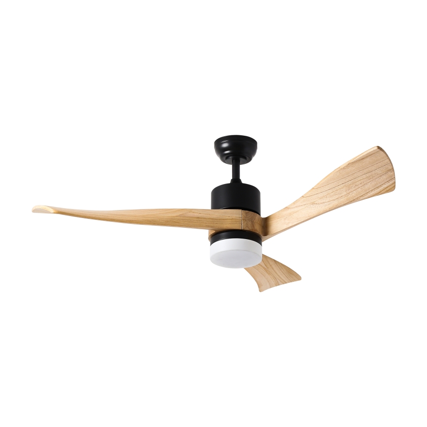 ZEVENTI - LED Stmievateľný stropný ventilátor NATURITO LED/18W/230V 3000-6000K Wi-Fi Tuya čierna/dub + diaľkové ovládanie