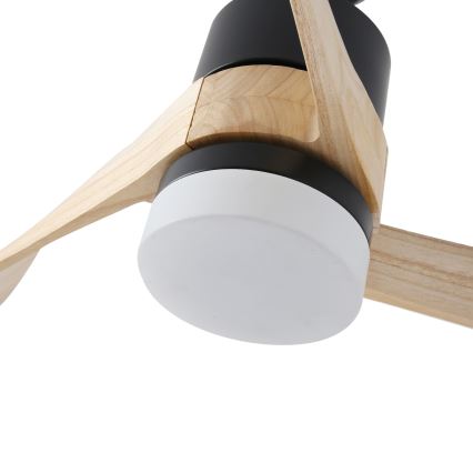 ZEVENTI - LED stropný ventilátor NATURITO LED/18W/230V 3000/4000/6000K Wi-Fi Tuya čierna/dub + diaľkové ovládanie