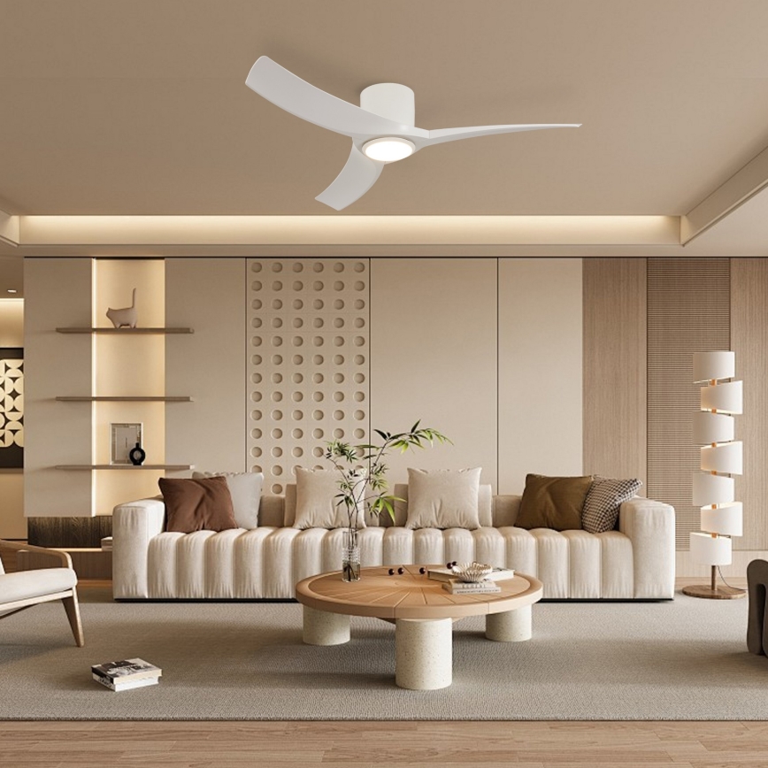 ZEVENTI - LED stmievateľný stropný ventilátor ORBITO LED/24W/230V 3000/4000/6000K Wi-Fi Tuya biela + diaľkové ovládanie