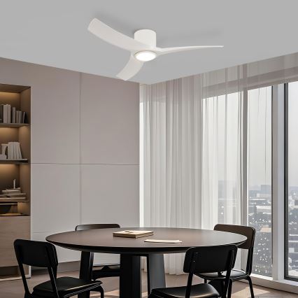 ZEVENTI - stmievateľný LED stropný ventilátor ORBITO LED/24W/230V 3000/4000/6000K Wi-Fi Tuya biela + diaľkové ovládanie