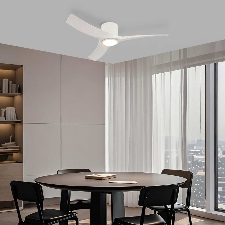 ZEVENTI - stmievateľný LED stropný ventilátor ORBITO LED/24W/230V 3000/4000/6000K Wi-Fi Tuya biela + diaľkové ovládanie