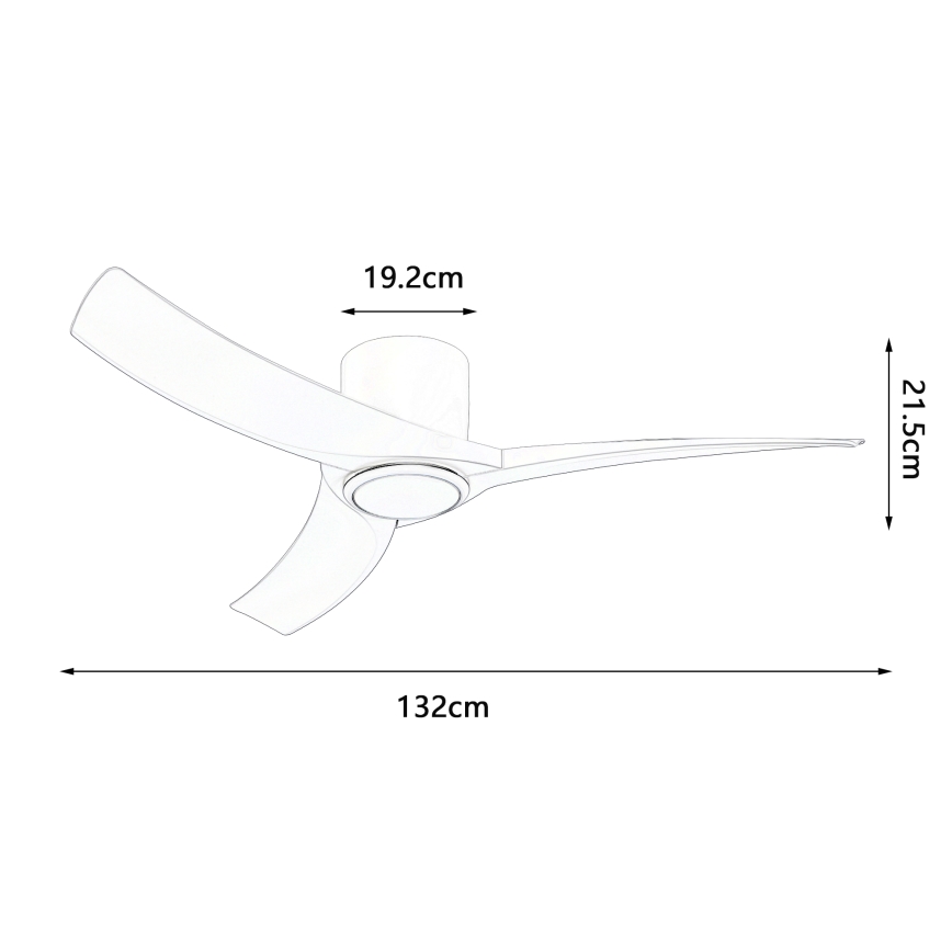 ZEVENTI - stmievateľný LED stropný ventilátor ORBITO LED/24W/230V 3000/4000/6000K Wi-Fi Tuya biela + diaľkové ovládanie