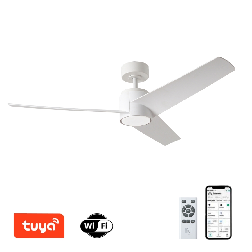 ZEVENTI - LED Stropný ventilátor ORVIETO LED/18W/230V 3000-6000K Wi-Fi Tuya biela + diaľkové ovládanie