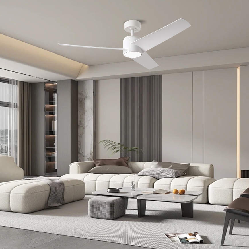 ZEVENTI - LED Stropný ventilátor ORVIETO LED/18W/230V 3000-6000K Wi-Fi Tuya biela + diaľkové ovládanie