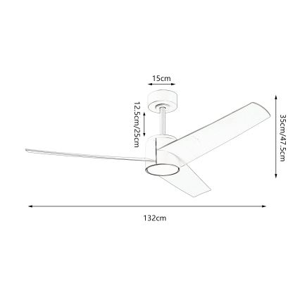ZEVENTI - LED Stropný ventilátor ORVIETO LED/18W/230V 3000-6000K Wi-Fi Tuya biela + diaľkové ovládanie