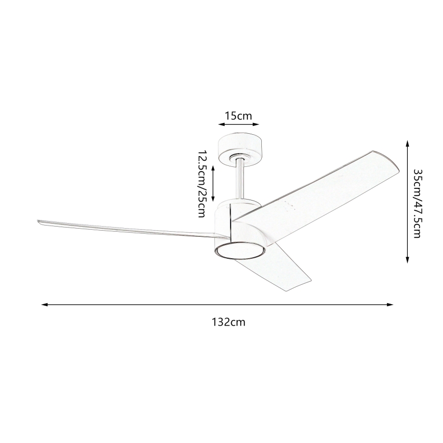 ZEVENTI - LED Stmievateľný stropný ventilátor ORVIETO LED/18W/230V 3000-6000K Wi-Fi Tuya čierna + diaľkové ovládanie