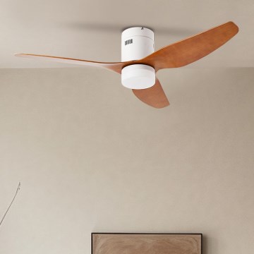 ZEVENTI - LED stropný ventilátor PADUA LED/18W/230V 3000/4000/6000K Wi-Fi Tuya biela/hnedá + diaľkové ovládanie