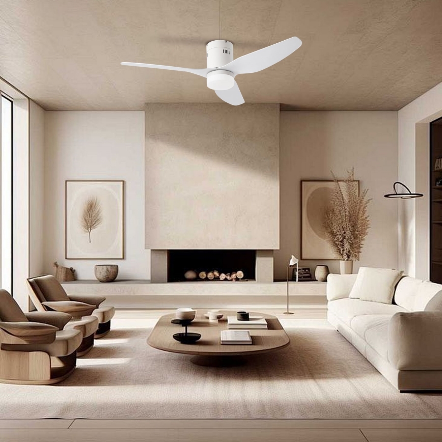 ZEVENTI - LED Stmievateľný stropný ventilátor PADUA LED/18W/230V 3000-6000K Wi-Fi Tuya biela + diaľkové ovládanie
