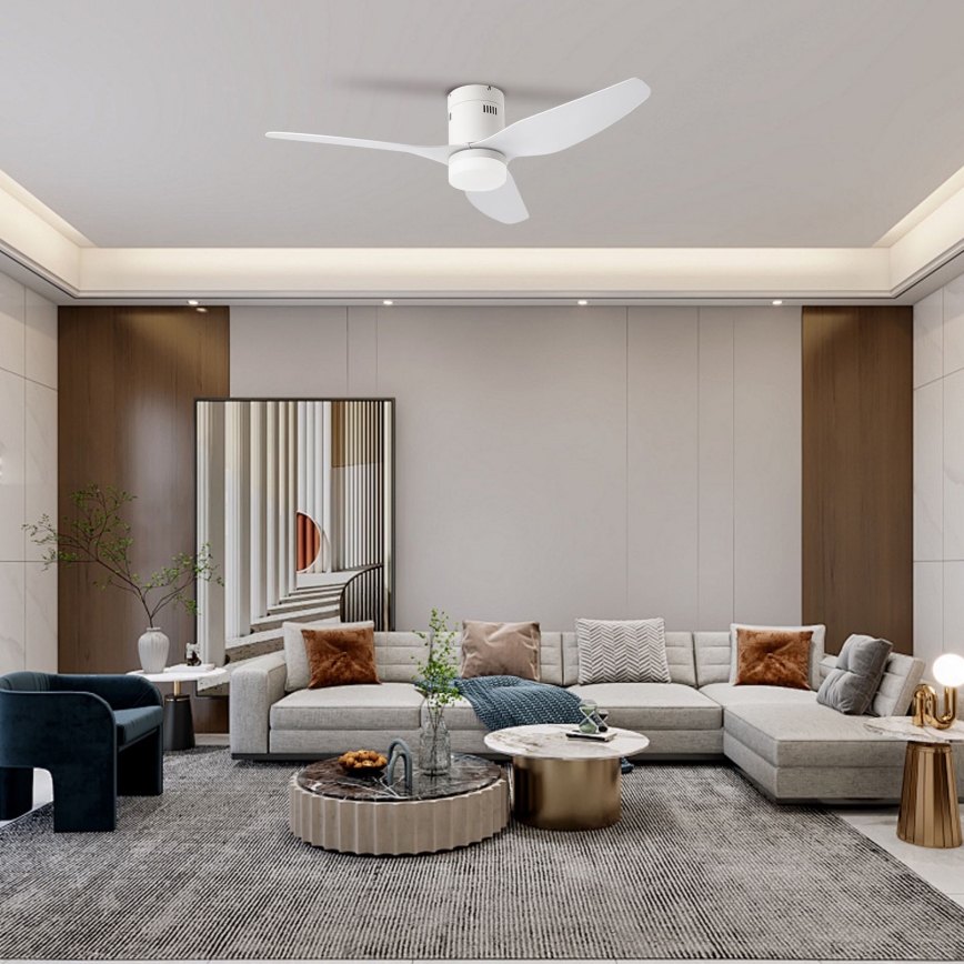 ZEVENTI - LED Stmievateľný stropný ventilátor PADUA LED/18W/230V 3000-6000K Wi-Fi Tuya biela + diaľkové ovládanie