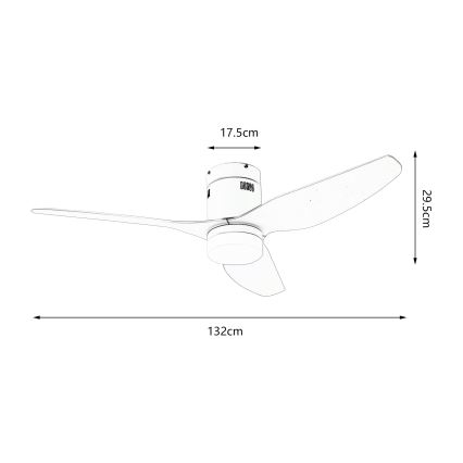 ZEVENTI - LED Stmievateľný stropný ventilátor PADUA LED/18W/230V 3000-6000K Wi-Fi Tuya biela + diaľkové ovládanie