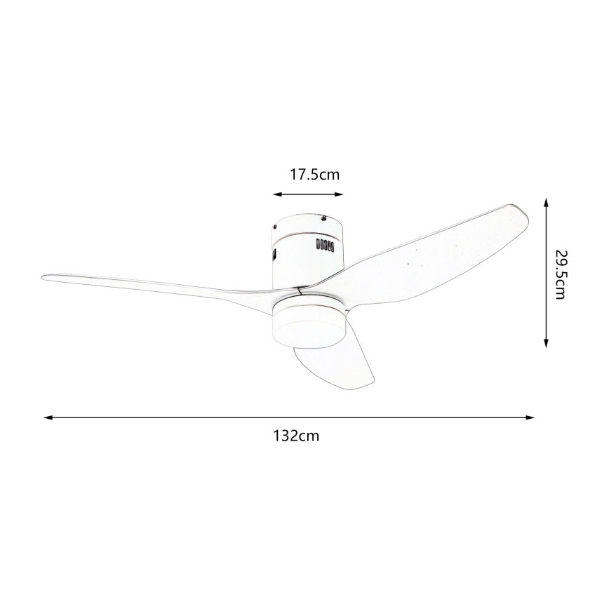 ZEVENTI - LED Stmievateľný stropný ventilátor PADUA LED/18W/230V 3000-6000K Wi-Fi Tuya biela + diaľkové ovládanie
