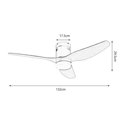 ZEVENTI - LED Stmievateľný stropný ventilátor PADUA LED/18W/230V 3000-6000K Wi-Fi Tuya biela/hnedá + diaľkové ovládanie