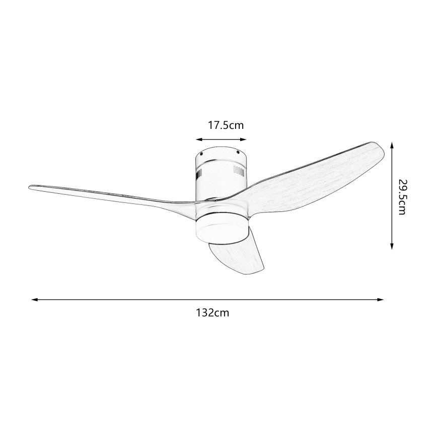 ZEVENTI - LED Stmievateľný stropný ventilátor PADUA LED/18W/230V 3000-6000K Wi-Fi Tuya biela/hnedá + diaľkové ovládanie
