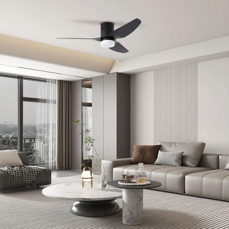 ZEVENTI - LED Stmievateľný stropný ventilátor PADUA LED/18W/230V 3000-6000K Wi-Fi Tuya čierna + diaľkové ovládanie