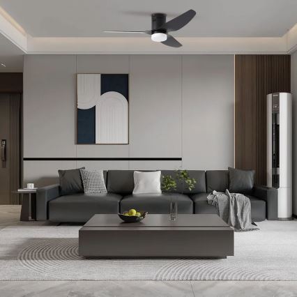 ZEVENTI - LED stropný ventilátor PADUA LED/18W/230V 3000/4000/6000K Wi-Fi Tuya čierny + diaľkové ovládanie