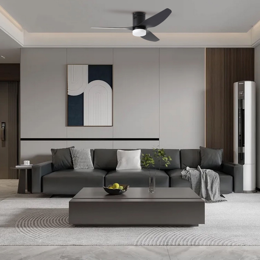 ZEVENTI - LED stropný ventilátor PADUA LED/18W/230V 3000/4000/6000K Wi-Fi Tuya čierny + diaľkové ovládanie