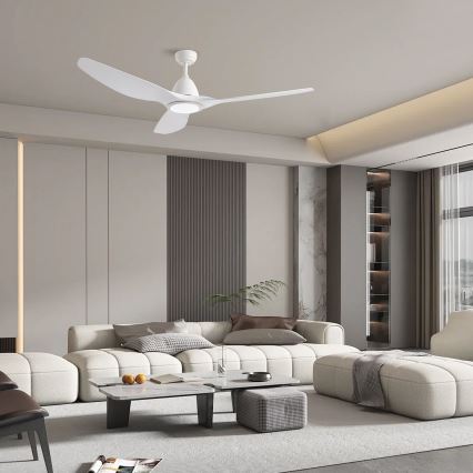 ZEVENTI - LED Stmievateľný stropný ventilátor URBINO LED/20W/230V 3000-6000K Wi-Fi Tuya biela + diaľkové ovládanie