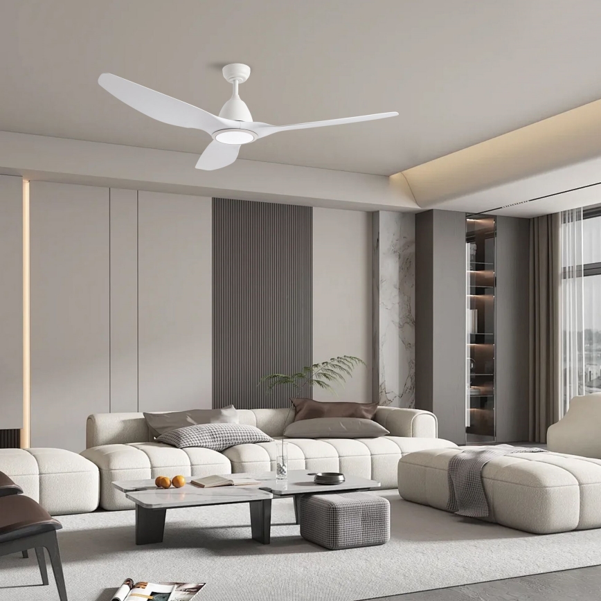 ZEVENTI - LED Stmievateľný stropný ventilátor URBINO LED/20W/230V 3000-6000K Wi-Fi Tuya biela + diaľkové ovládanie