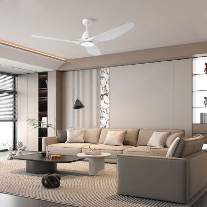 ZEVENTI - LED Stmievateľný stropný ventilátor URBINO LED/20W/230V 3000-6000K Wi-Fi Tuya biela + diaľkové ovládanie