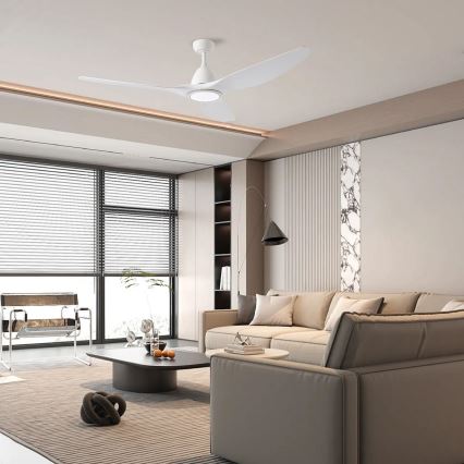 ZEVENTI - LED Stmievateľný stropný ventilátor URBINO LED/20W/230V 3000-6000K Wi-Fi Tuya biela + diaľkové ovládanie