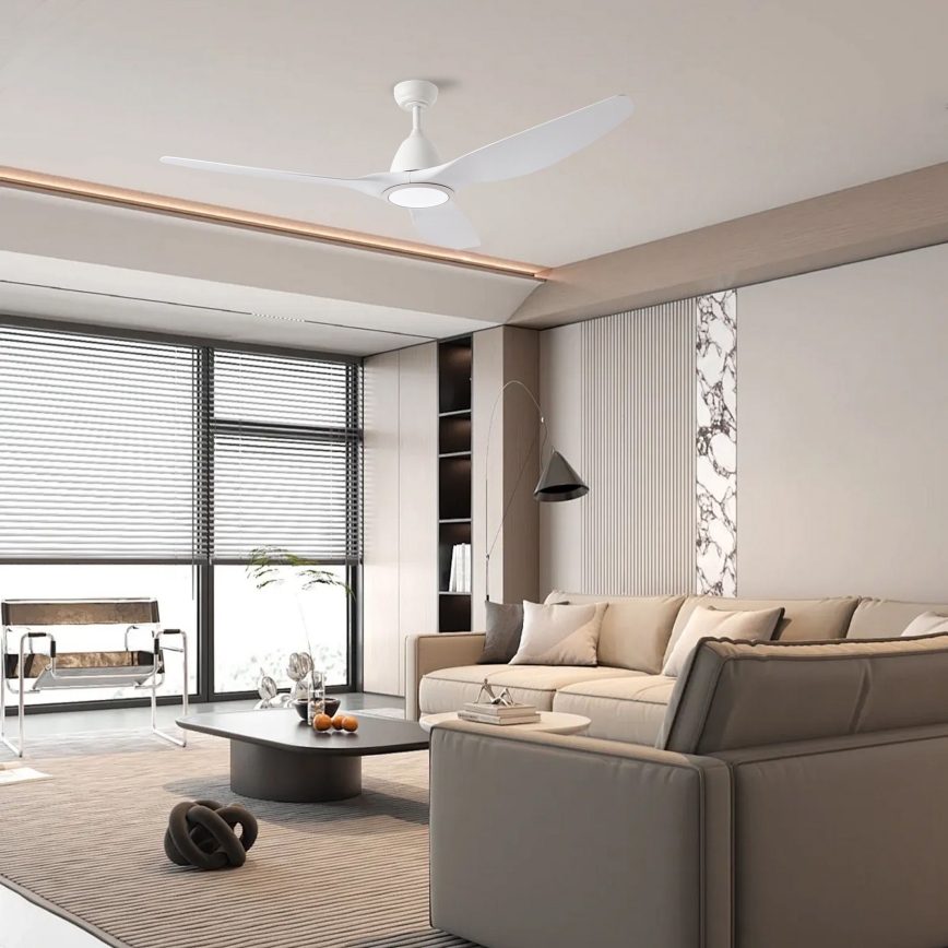 ZEVENTI - LED Stmievateľný stropný ventilátor URBINO LED/20W/230V 3000-6000K Wi-Fi Tuya biela + diaľkové ovládanie