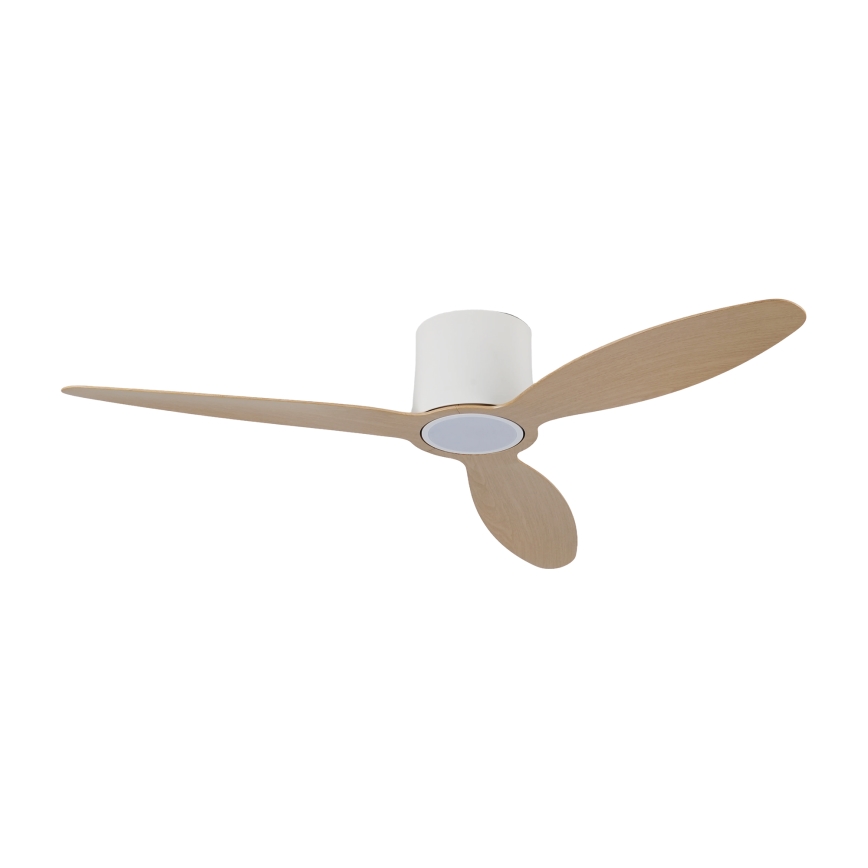 ZEVENTI - LED stmievateľný stropný ventilátor VENTORA LED/24W/230V 3000/4000/6000K Wi-Fi Tuya biela/dub + diaľkové ovládanie