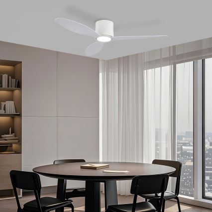 ZEVENTI - LED stmievateľný stropný ventilátor VENTORA LED/24W/230V 3000/4000/6000K Wi-Fi Tuya biela + diaľkové ovládanie