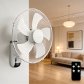 ZEVENTI - Nástenný ventilátor FANNY 45W/230V priemer 41 cm biely + diaľkové ovládanie