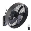 ZEVENTI - Nástenný ventilátor FANNY 50 W/230 V, priemer 45 cm, čierny + diaľkové ovládanie