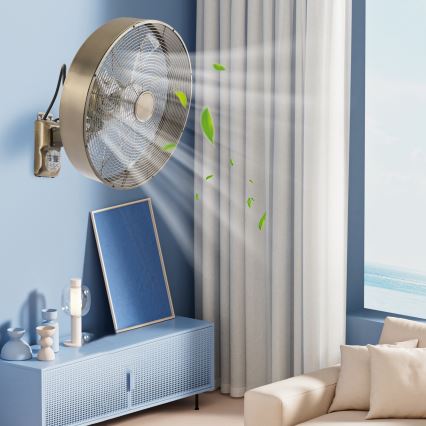 ZEVENTI - Nástenný ventilátor FANNY 50W/230V bronzový + diaľkové ovládanie