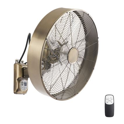 ZEVENTI - Nástenný ventilátor FANNY 50W/230V bronzový + diaľkové ovládanie