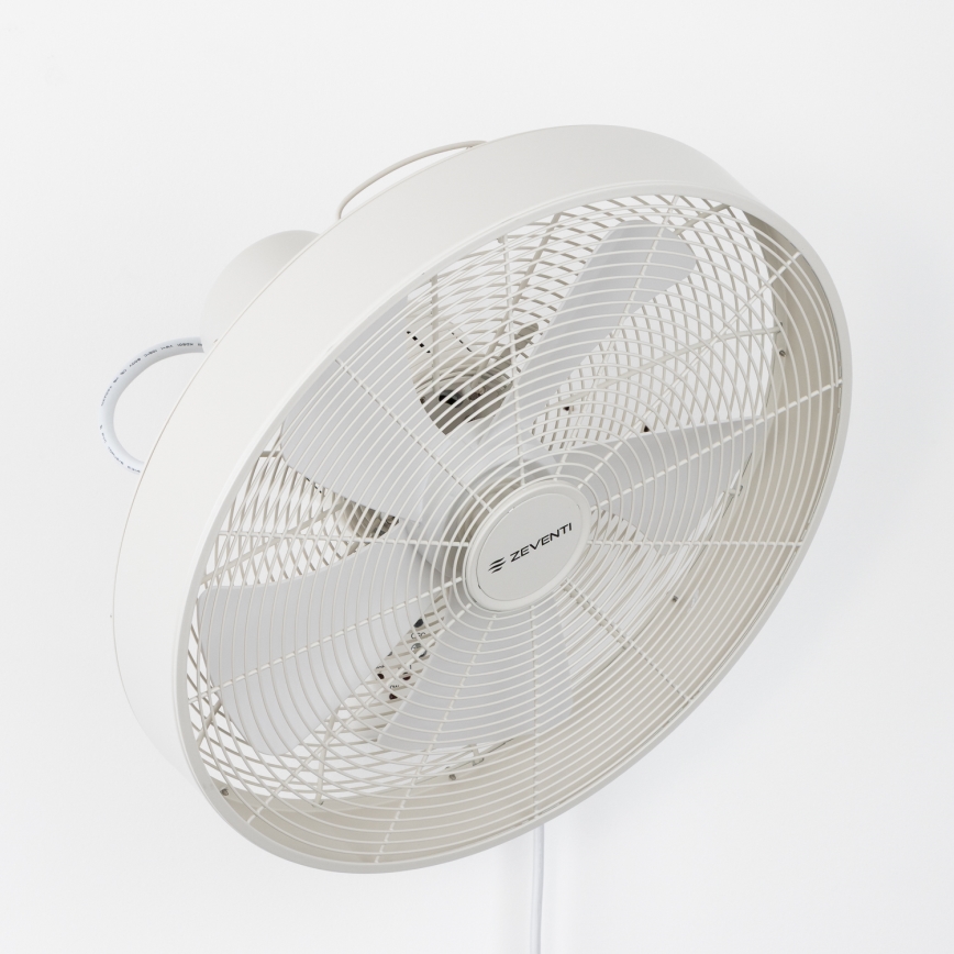 ZEVENTI - Nástenný ventilátor FREEZE 50W/230V pr. 40 cm biela + diaľkové ovládanie