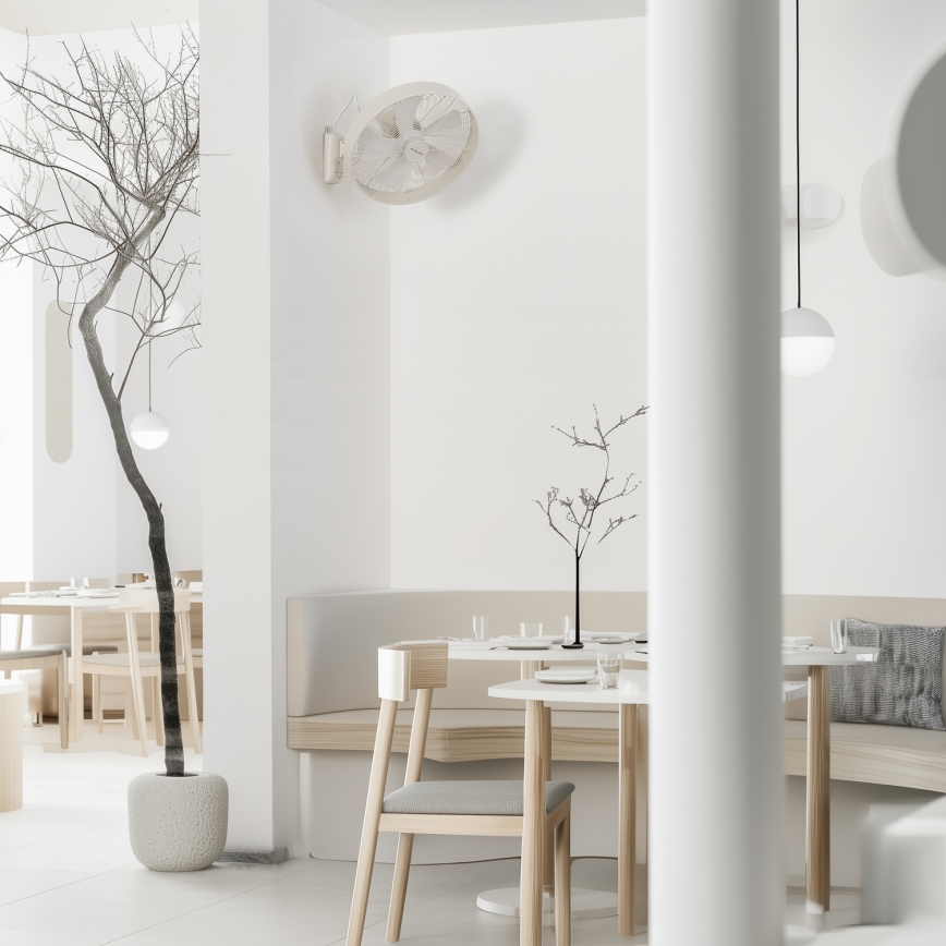 ZEVENTI - Nástenný ventilátor FREEZE 50W/230V pr. 45 cm biela + diaľkové ovládanie