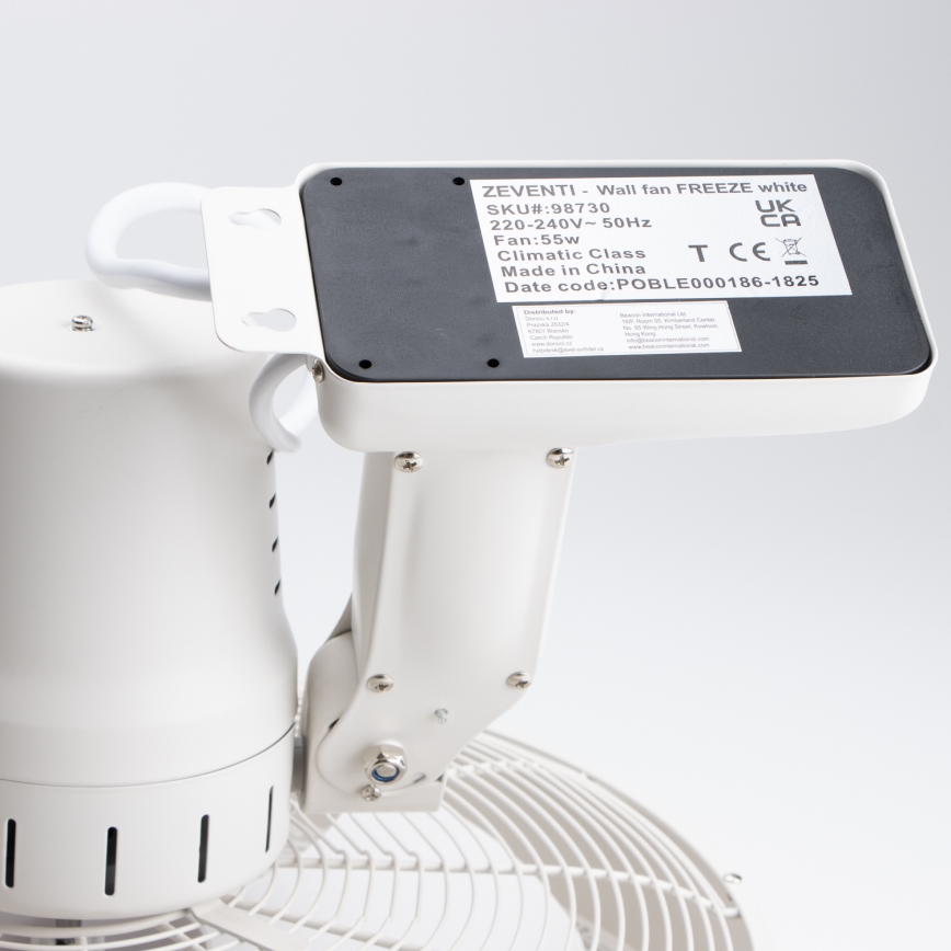 ZEVENTI - Nástenný ventilátor FREEZE 50W/230V pr. 45 cm biela + diaľkové ovládanie