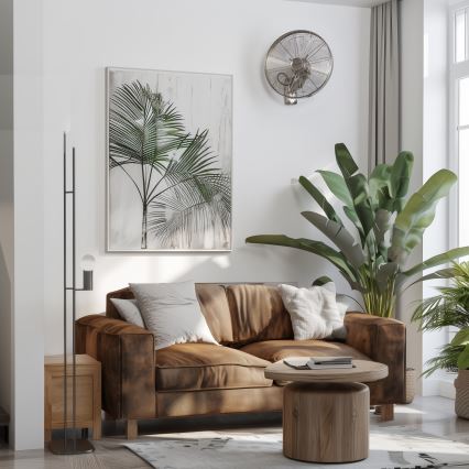 ZEVENTI - Nástenný ventilátor FREEZE 50W/230V priemer 45 cm matný chróm + diaľkové ovládanie
