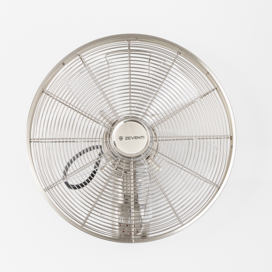ZEVENTI - Nástenný ventilátor FREEZE 50W/230V priemer 45 cm matný chróm + diaľkové ovládanie