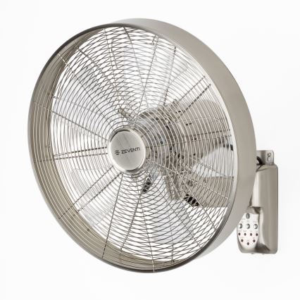 ZEVENTI - Nástenný ventilátor FREEZE 50W/230V priemer 45 cm matný chróm + diaľkové ovládanie