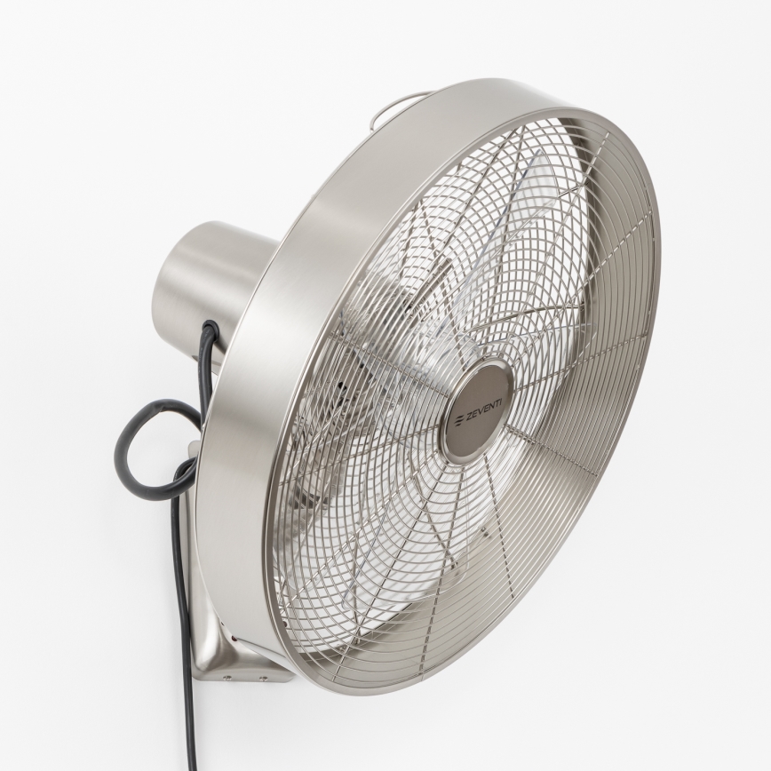 ZEVENTI - Nástenný ventilátor FREEZE 50W/230V priemer 45 cm matný chróm + diaľkové ovládanie