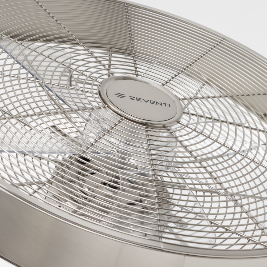 ZEVENTI - Nástenný ventilátor FREEZE 50W/230V priemer 45 cm matný chróm + diaľkové ovládanie