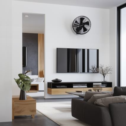 ZEVENTI - Nástenný ventilátor FREEZE 50W/230V pr. 45 cm čierna + diaľkové ovládanie