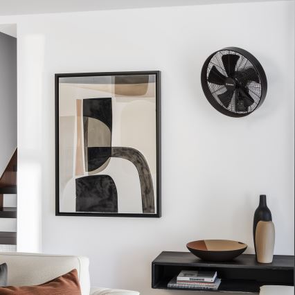 ZEVENTI - Nástenný ventilátor FREEZE 50W/230V pr. 45 cm čierna + diaľkové ovládanie