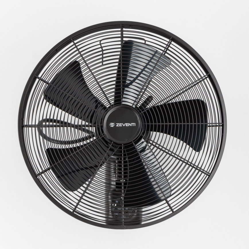 ZEVENTI - Nástenný ventilátor FREEZE 50W/230V pr. 45 cm čierna + diaľkové ovládanie