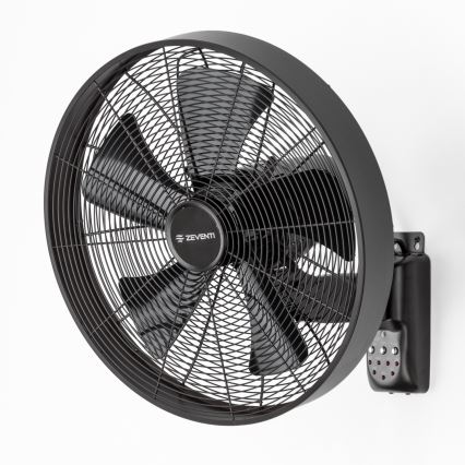 ZEVENTI - Nástenný ventilátor FREEZE 50W/230V pr. 45 cm čierna + diaľkové ovládanie