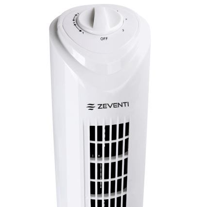 ZEVENTI - Stĺpový ventilátor FLOW 45W/230V biely